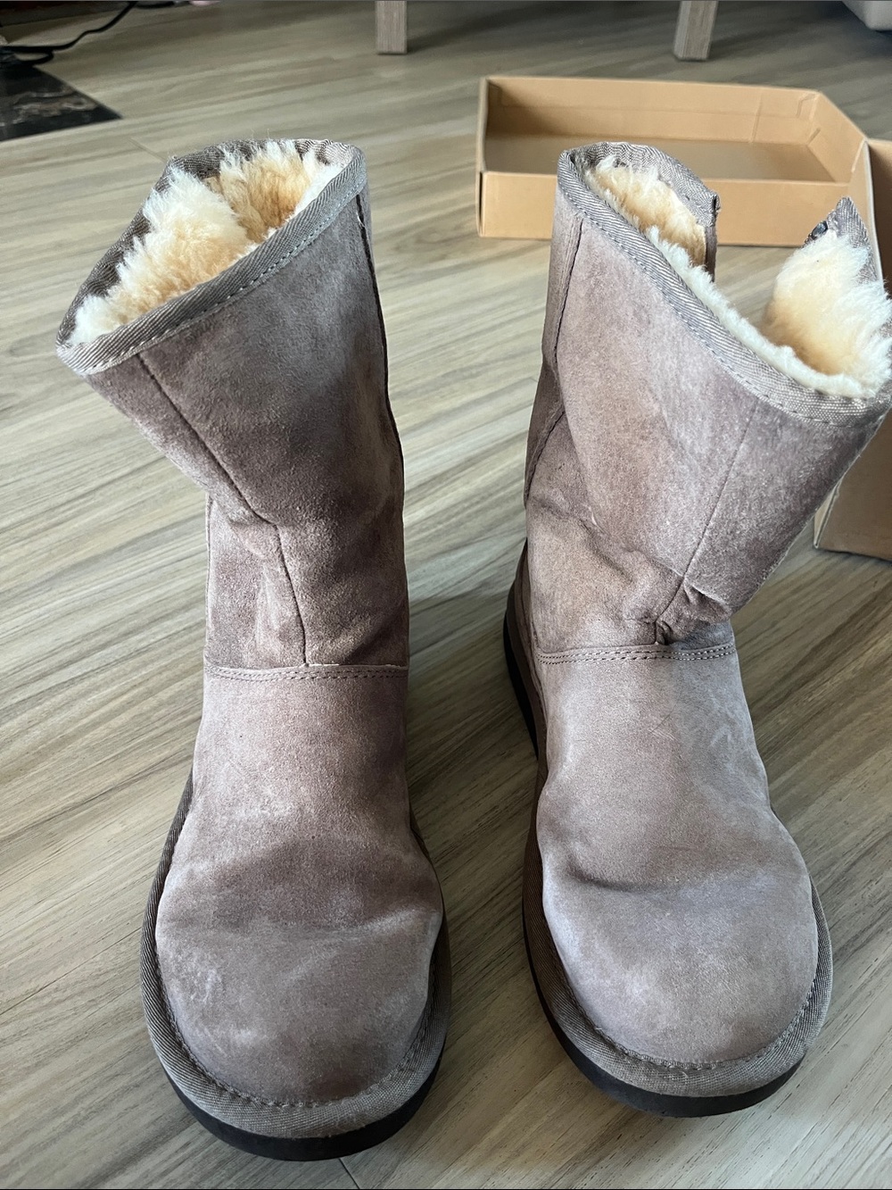 UGG Women’s Classic Short Suede Boots in Taupe